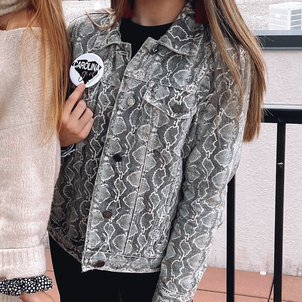 Blank NYC Snakeskin Denim Jacket
